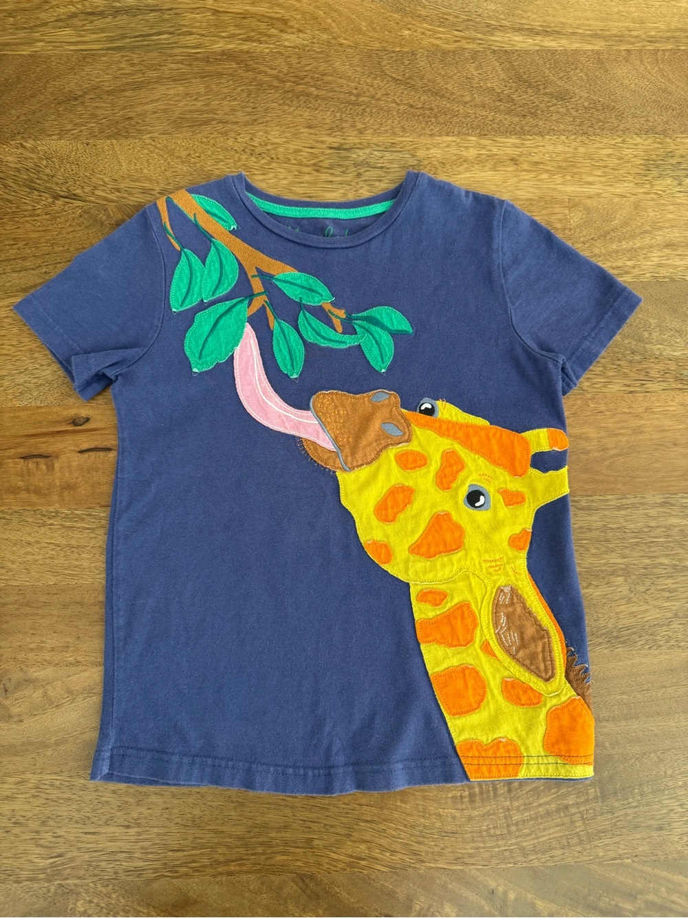 Mini Boden Giraffe Appliqué Shirt